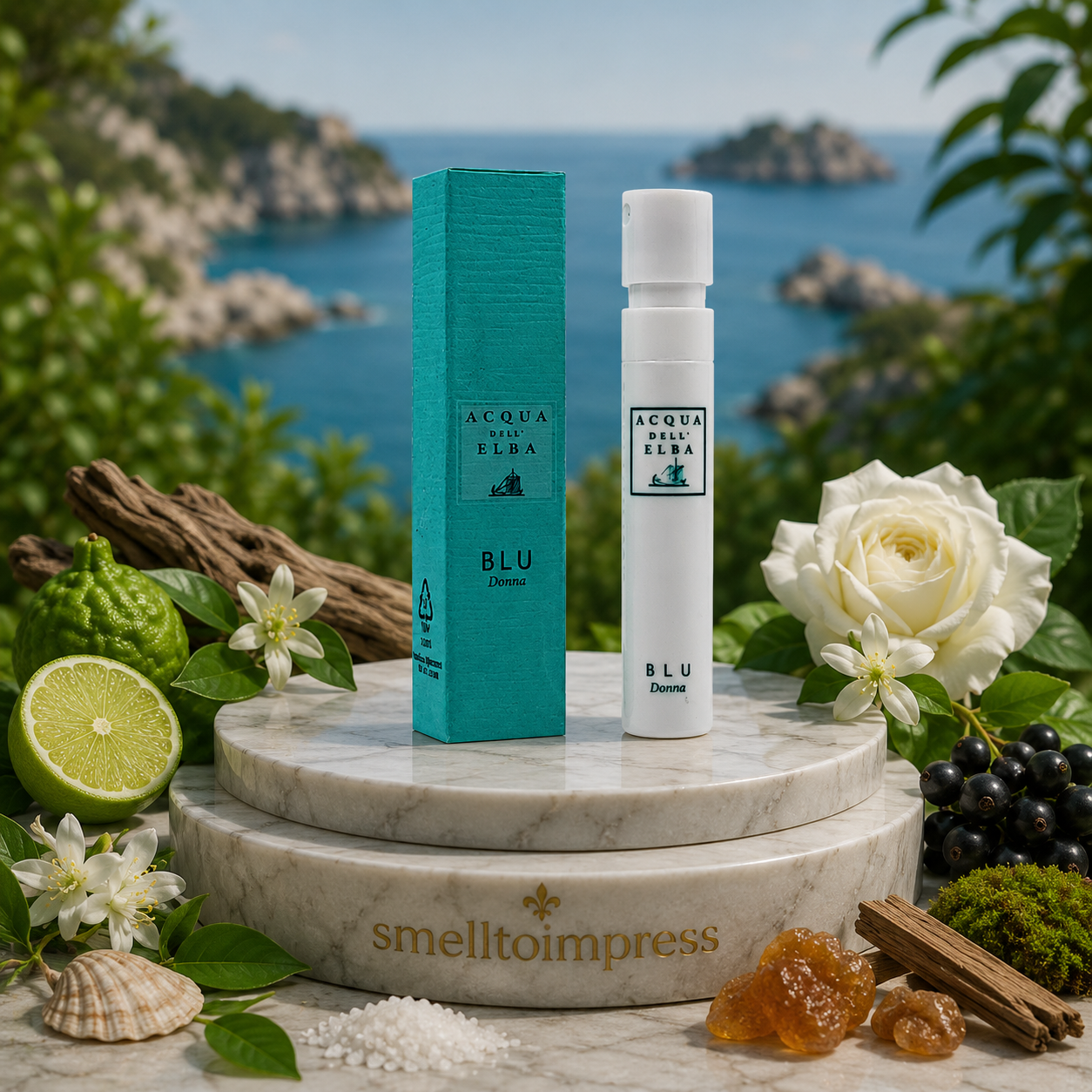image of Acqua dell' Elba Blue Donna official perfume samples 1.2ml 0.04 fl. oz