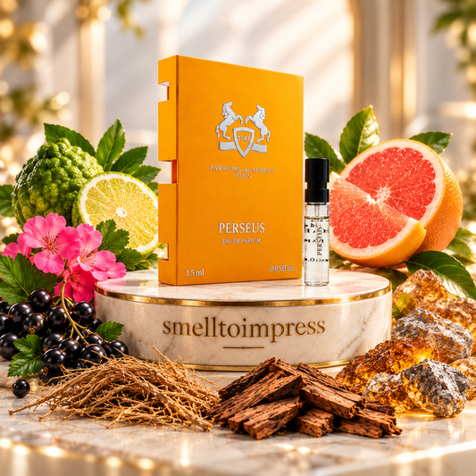 picture of Parfums de Marly Perseus 1.5ml 0.05 oz. official perfume sample by Smelltoimpress