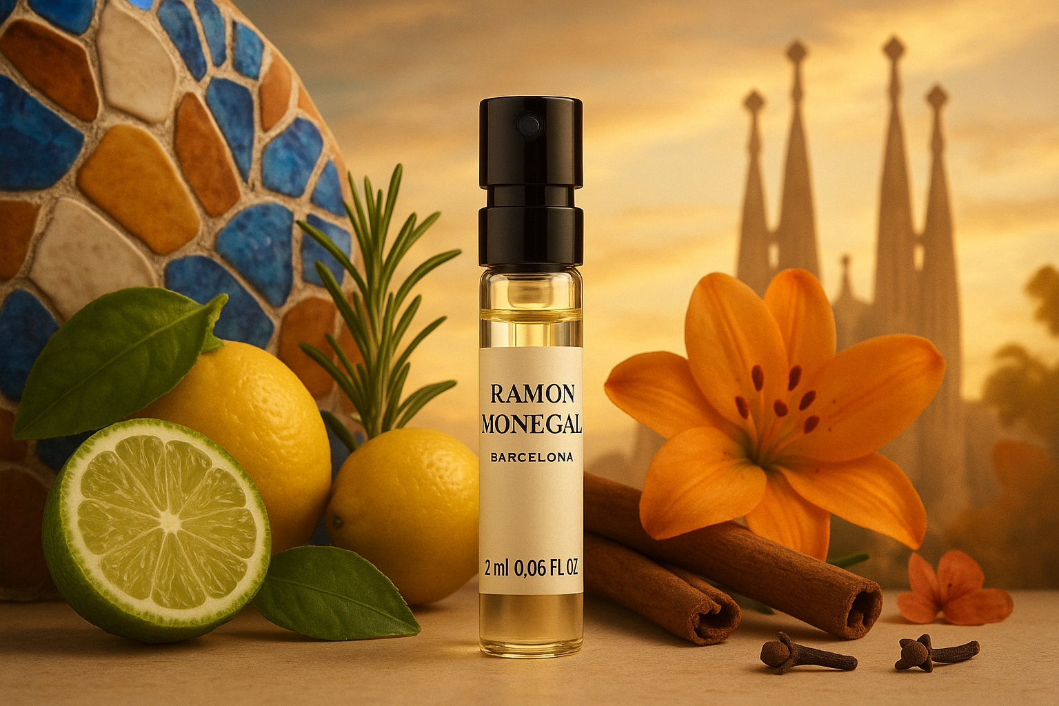 Ramon Monegal Barcelona official perfume sample 2ml 0.06 fl.o.z. perfume tester
